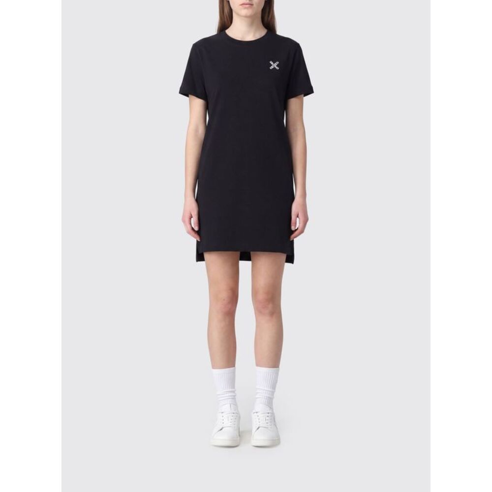 Kenzo Women Cotton T-Shirt Mini Dress Kenzo With Sequins And Asymmetrical Hem